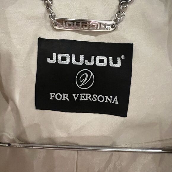 Jou Jou For Versona Women’s Hooded Jacket Cream Lightweight Windbreaker Parka XL - Picture 3 of 11